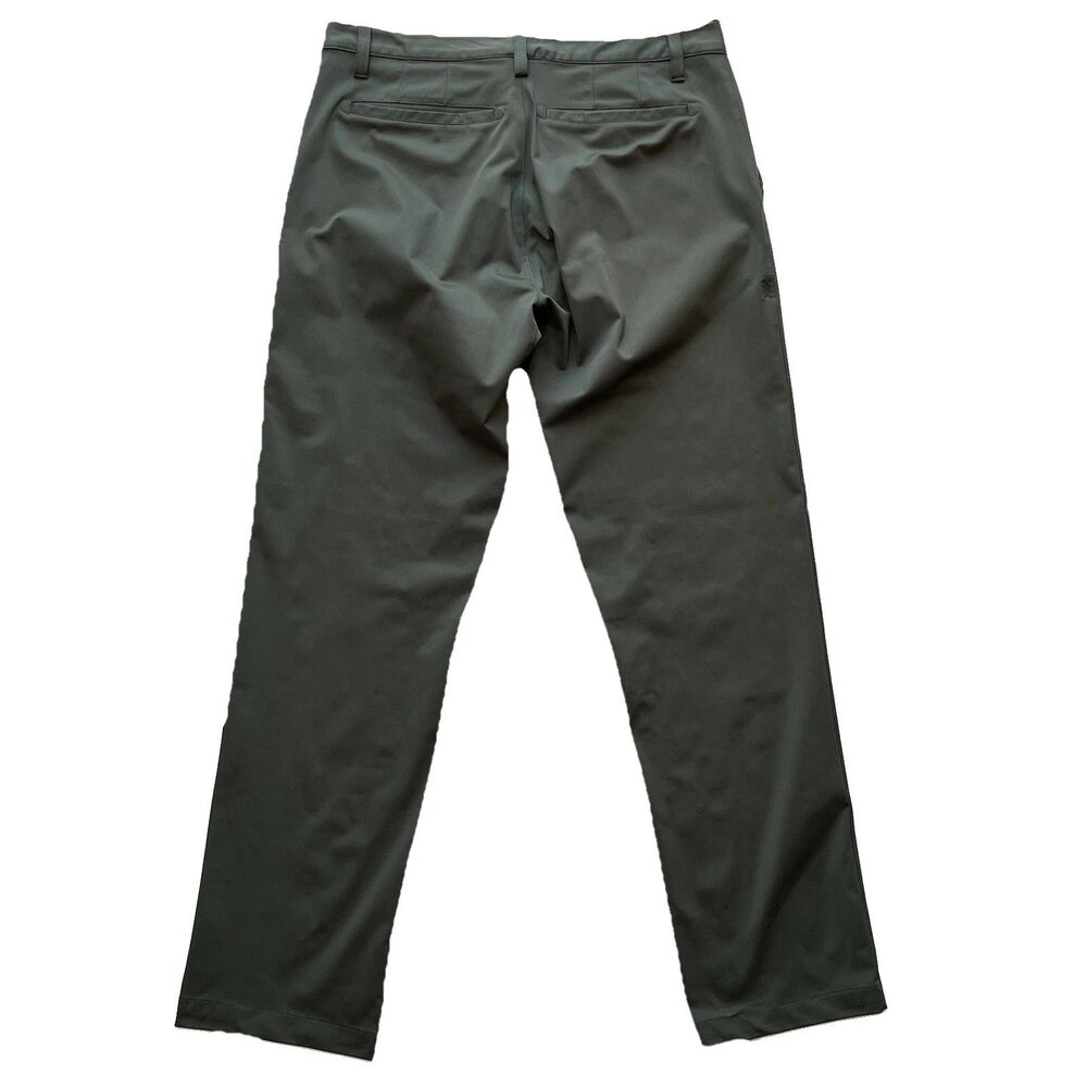 Rhone Commuter Pants Men's 33x30 Olive Green Flat Front Stretch Performance Work - Picture 5 of 16